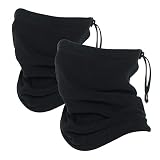 Oscenny Cache Cou Drawstring-350g Épais Stretch Polaire Polaire Lavable Cache Cou Femme Homme pour Temps Froid Froid pour Ski Cyclisme Cache Cou Moto Course Vélo