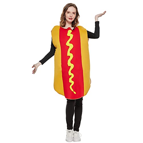 EraSpooky Costume de Hot-Dog éponge adulte pour la fête de carnaval d'halloween Hot Dog Cosplay soirée à thème
