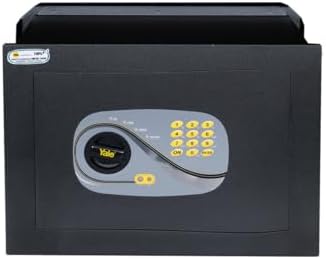 Yale Digitaler Wandtresor Y3260525 Schwarz mit programmierbarem Zahlenschloss, 46x34x24 cm, 37 L, aus legiertem Stahl mit Manganplatte, sicherer Aufbewahrungstresor für Zuhause und Büro
