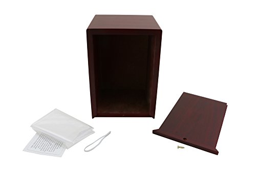 Near & Dear Pet Memorials MDF Pet Photo Cremation Urn, 200 Cubic Inch, Cherry Finish