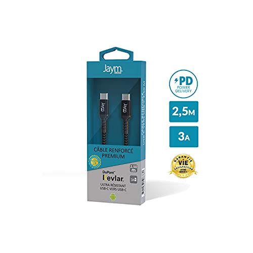 Câble USB-C compatible Android Apple JAYM charge rapide 3A - 3