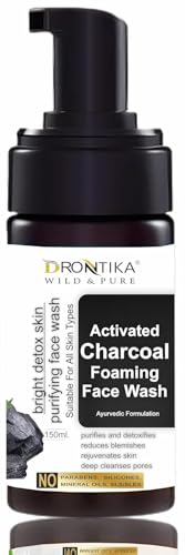 Image of Drontika Wild & Pure Natural Activated Bamboo Charcoal Foaming Face Wash | Anti-Pollution Face Wash| Face Wash for Removing Dead Skin Cells|Powered Botanics| 150ml. (Activated Charcoal)