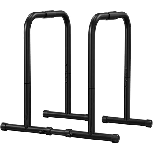 Adjustable Dip Bar Station Heavy Duty Parallette & Parallel Bars 400LBS Stable Dip Stands for Home Gym Calisthenics & Upper Body Workout Equipment