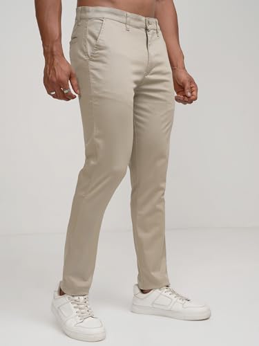 Image of Highlander Men's Slim Fit Formal Trousers | Ankle Length |Smart Trousers for Men | Chino Trousers for Men|Elegant Design | Comfortable Fabric for Daily Work & Formal Occasions