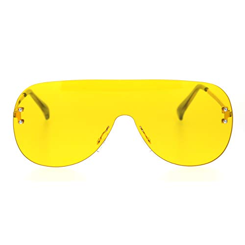 Image of Minimal Shield Rimless Futuristic Large Racer Pilots Sunglasses