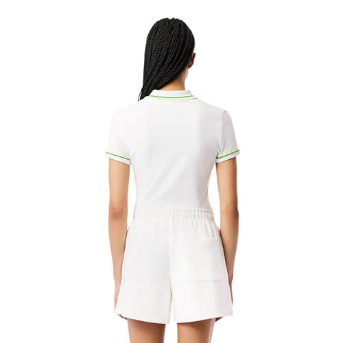 Lacoste Women's Seasonal Short Slim Fit Contrast Collar & Sleeves Polo3