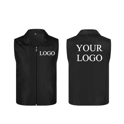 East-hai-buy Benutzerdefinierte Logo Weste Personalisierte Bild/Text Weste Sommer Ärmellose Dünne Atmungsaktive Uniform Arbeitskleidung Männer Frauen Casual Jacke Mantel Color2,XL