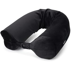 Brookstone Free Form Travel Pillow – Lightweight Flexible Memory Foam Travel Neck Pillow for Sleeping, Car, Airplane & Travel Support, Size: One Size, Black