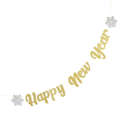 FELTECHELECTR Decoración para Tarta y Fiesta de Año Banner Colgante de Papel para Celebración Adorno Festivo para Pared y Techo Suministros para Fiesta