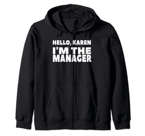 Karen I'm the Manager Couples Costume Halloween Funny Karen Zip Hoodie