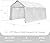 10'x 17'Heavy Duty Portable Carport Car Garages Shelters, 8 Steel Legs, White, Waterproof