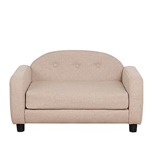   Dog-Sofas-and-Chairs-for-Small-PetCat-Sofa-Bed-with-Wooden-FrameBed-for-dogs-with-Linen-FabricCat-Sofa-Chair-with-CushionDog-Couch-for-Small-Dog-Rest-Using-Beige