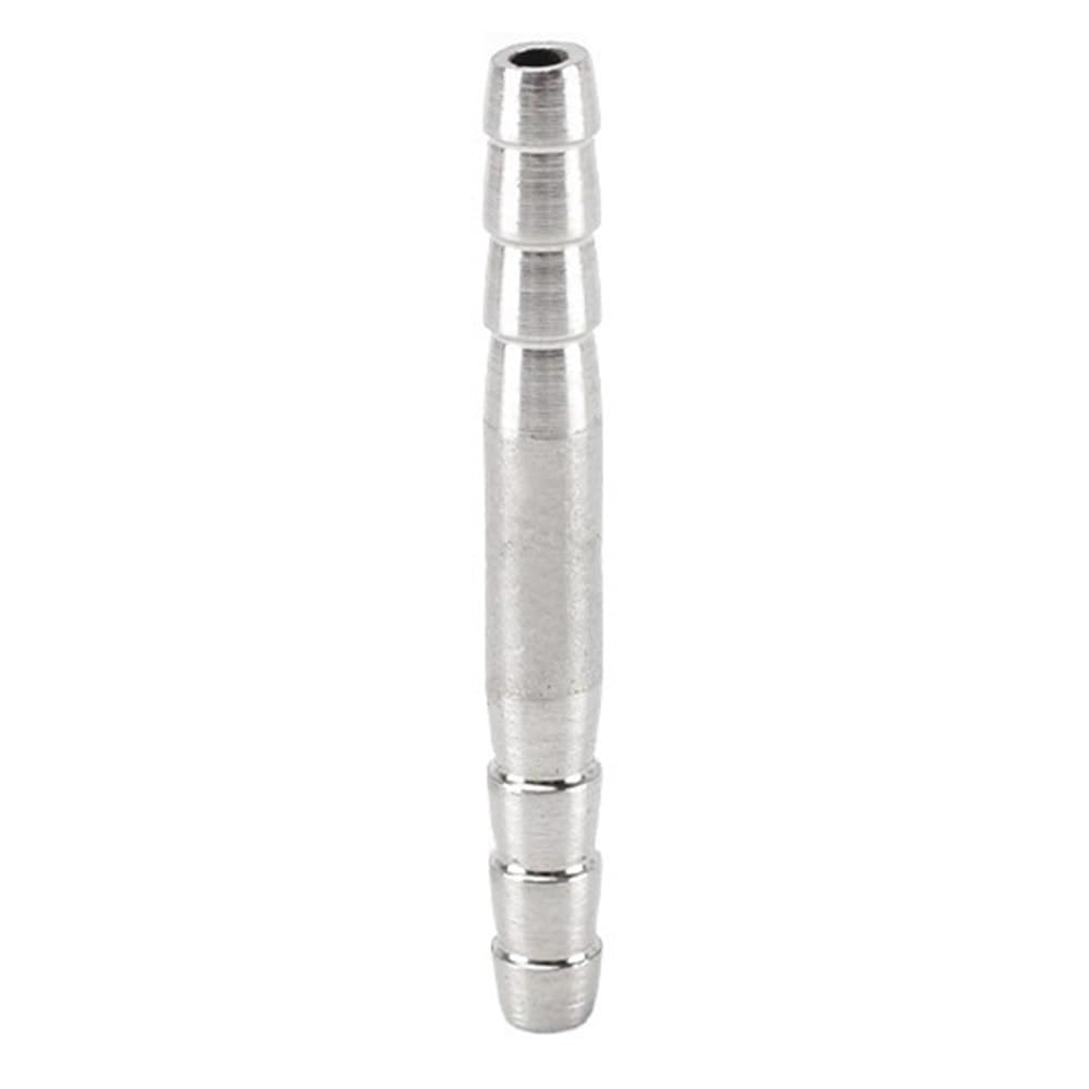 Yjqhody One Color Pagoda Joint Hose Barb Connector, 304 Stainless Steel Double Barbed 2 Way Equals Straight Pipe Fitting 1Piece(6Mm)