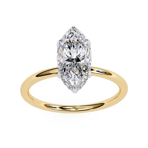 14k Yellow Gold Finish 2.30Ct Marquise Cut Diamond Womens Engagement Wedding Band Ring 925 Sterling Silver3
