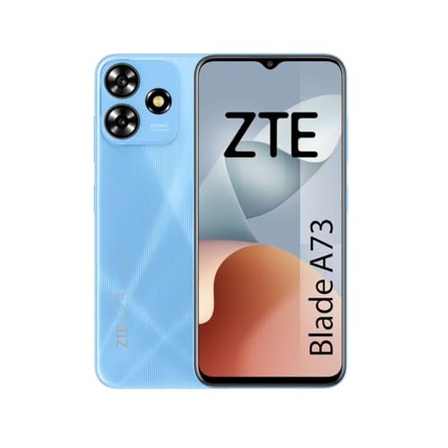 ZTE Blade A73, Smartphone 6.6' HD+, 4GB RAM, 128GB ROM, Cámara 50MP con IA, Batería de 5000mAh con Carga rápida, Sensor de Huella Lateral, Dual SIM, Color Sky Blue