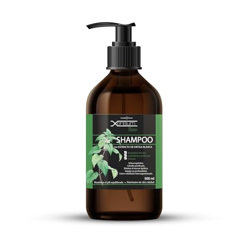 XENSIUM Nature Champú Extracto de Ortiga 500 ml - Champú Hidratante y Nutriente - Ayuda a Recuperar la Suavidad del Cabello y a Combatir la Grasa - Pelo Brillante y Suave