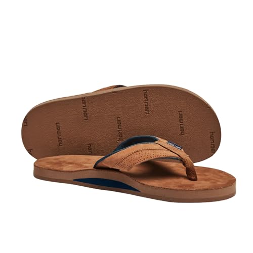 Hari Mari- Grande- Men's Nubuck Suede Leather Flip Flops with Wider Footbeds and Larger Straps- No Break Ins, Firm Arch Support, Flexible and Lightweight3