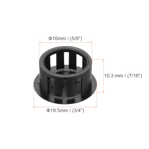 Image of MECCANIXITY 64PCS 16mm(5 /8 inch) Black Plastic Hole Plugs, Flush Type Panel Hole Plugs Insert End Caps for Locking Hole Tubes Furniture Cabinet