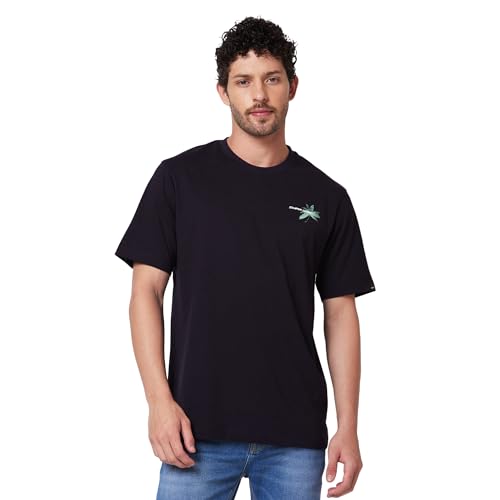 Image of Spykar Men's Comfort Fit N /A Half Sleeve Solid Casual T-Shirt