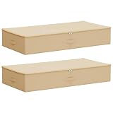 vidaXL Aufbewahrungsbox 2 Stück Creme 90 x 48 x 15 cm, faltbare Aufbewahrungsbox für Zuhause, praktische Lösung für Unterbett, zwei Fächer, Anthrazit
