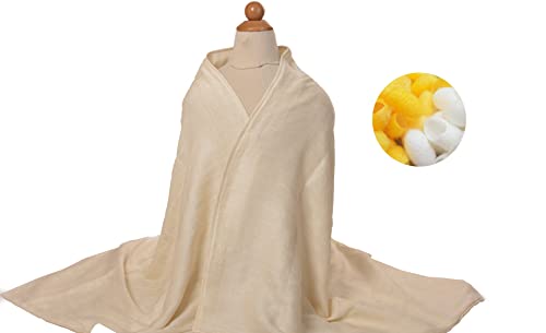 Hala & Kane -Shower Towel Mulberry Silk | Natural Organic Pure Silk | Large Bath Towels, Ultra Absorbant | Bath Towel for Yoga,Hair,Beach,Bath. (2 Layers, 55.1 x 29.5 Inches)