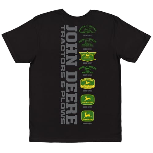 John Deere Men's Jd Vintage Logo Tee-Black-X-Large