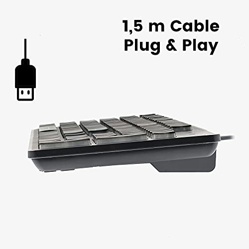 Perixx PERIBOARD-317 Wired USB Keyboard, White LED Backlit, Big Print Illuminated Keys, UK QWERTY, Black - Image 6