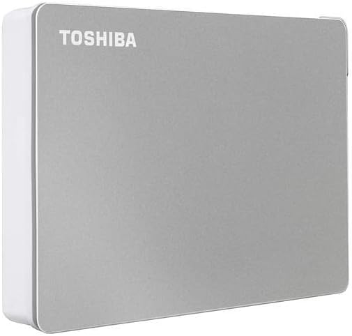 Toshiba Canvio Flex 4TB Portable External Hard Drive USB-C USB 3.0, Silver for PC, Mac, & Tablet - HDTX140XSCCA