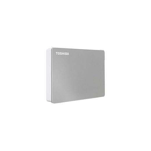 Toshiba Canvio Flex 4TB Portable External Hard Drive USB-C USB 3.0, Silver for PC, Mac, & Tablet - HDTX140XSCCA