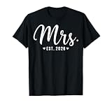 Mrs Est. 2026 Just Married Couple Wedding Party Mr Mrs Bride T-Shirt