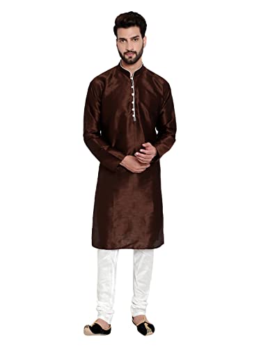 Image of HUZUR Mens Silk 6 Loop Kurta Pajama