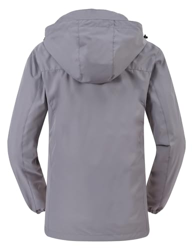 donhobo Damen Jacken 3-in-1 Fleece Gefüttert Winterjacke Winddicht Warm Verdickte Softshelljacke Wasserdicht Outdoor Wanderjacke Funktionsjacke Grau L