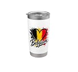 I Love Belgium Vacation Travel Flag Heart Souvenir Design Stainless Steel Insulated Tumbler