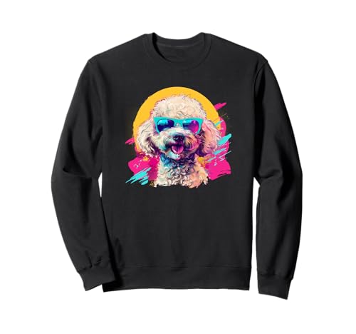 Cute Funny Retro Vintage 80s Poodle Lover Felpa