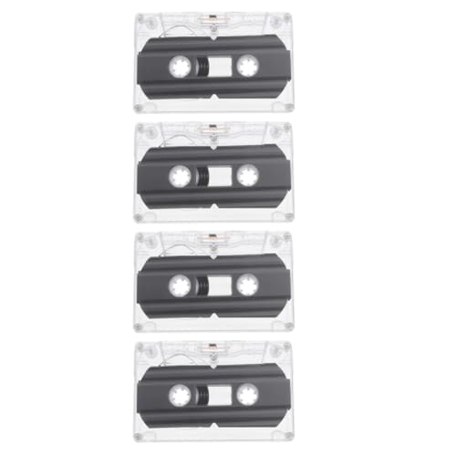VILLFUL 4 Casetes de Audio Vírgenes para Bricolaje Efecto Decorativo, Material PC Resistente y Acabado Vintage, Ideales para Decoración en Estudio o Múltiples Escenas