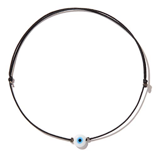 Naz collection white evil eye anklet for women men girls boys bab…