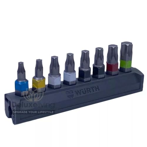Würth 1/4 Zoll TX Bit Satz 8 Teile - Bitriegel Set 0614400060-1 x TX10 | 1 x TX15 | 2 x TX20 | 2 x TX25 | 1 x TX30 | 1 x TX40