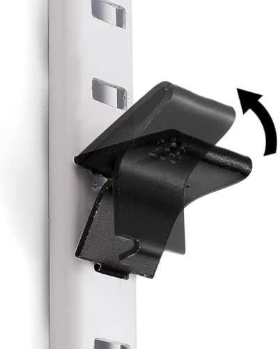 Image of Shelf Clips, Hosrnovo Adjustable Shelf Brackets for 255 Standard Pilaster, Heavy Duty Metal Shelving Brackets Clips for Kitchen Cabinet Bookcase (Black) (14)
