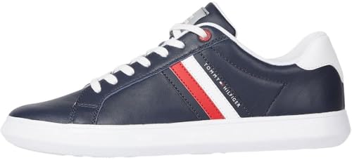 Tommy Hilfiger Herren Cupsole Sneaker Essential Leather Low Top, Blau (Desert Sky), 46 – Ansicht 1