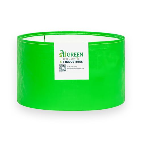 Image of HDPE Grow Bags for Plants 12X12 Inch (Pack of 1) | 260 GSM Heavy Duty UV-Protected Round Green Colour Plant Bags for Terrace and Vegetable Gardening | Strong & Reusable|