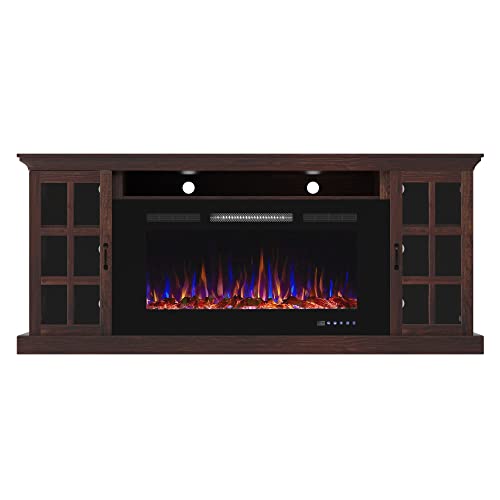 Valuxhome Fireplace Tv Stand For 75+ Inch Tv, Entertainment Center With 42" Electric Fireplace For Living Room, Tv Console For Tvs Up To 80" #TOP7