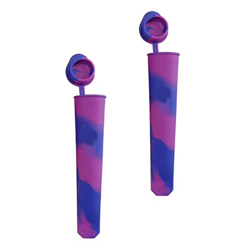 CIYODO 2Pcs Safe Silicone Ice Molds with Lid Easy DIY Popsicle Maker for Adults for Summer Treats Flexible Reusable Popsicle Molds