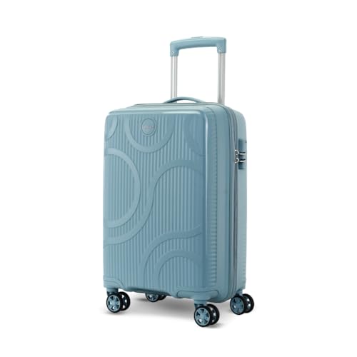 Image of KAMILIANT by American Tourister Selva|Cabin Trolley Bag Small Size (56 cms) for Travel| Hard Case Polypropylene (PP) Suitcase|360 8-Wheel Spinner Luggage Trolley|Combination Lock|Stone Blue