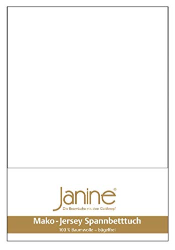 Janine Design Drap-Housse en Jersey de Coton mako Blanc - 180/200x200/220
