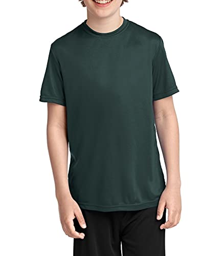 JustBlanks Youth Short Sleeves Regular Fit Casual Workout Performance Crew Neck T-Shirt