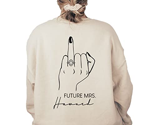 Up2ournecksinfabric LLC Future Mrs Sweatshirt - Fiancee - Newly Engaged - Engagement Gift - New Mrs - Custom Mrs Sweatshirt - New Mrs - Honeymoon Pajamas - Wedding Gift - Future Mrs. Gift