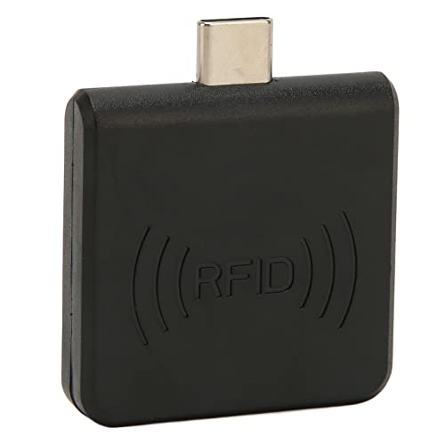 Lector de Tarjetas de Teléfono Móvil RFID ID, USB C 125Khz Lector de Tarjetas Inteligentes sin Contacto Portátil, Zumbador Incorporado, Lectura Rápida de Tarjetas, Compatible con PC,(Negro)