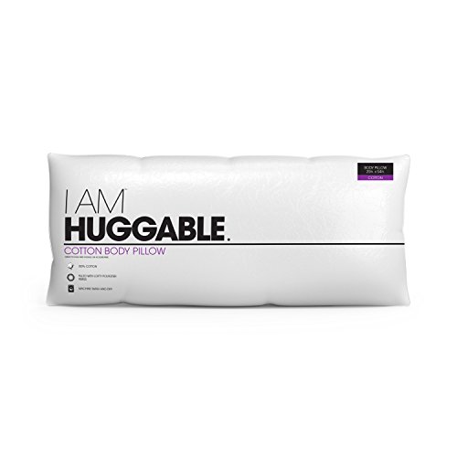 I Am A Huggable Body Pillow (54" X 20") - Hypoallergenic/Firm Support/Full Body Support/100% Cotton/White, (96563) #TOP9