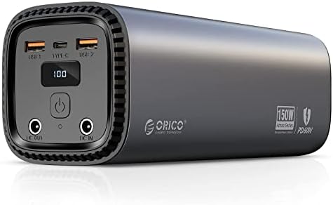 Portable Power Station, ORICO 144Wh Laptop Charger Outdoor Camping Solar Generator with 5 Outputs, 110V/150W AC Outlet(Peak 170W), Super Lightweight Backup Lithium Battery for CPAP, Emergency