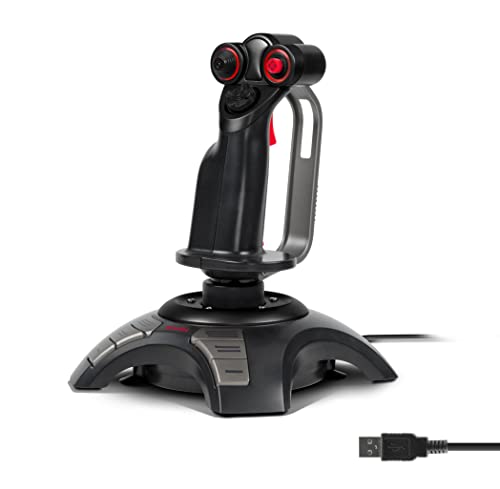 Speedlink PHANTOM HAWK Flight Stick - Joystick per PC/computer, controller per giochi di simulazione, USB, colore nero